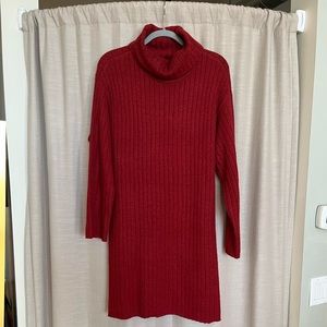 Abercrombie & Fitch Turtleneck Sweater Dress Red M Tall